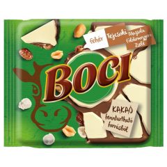   Boci Tej- és fehércsokoládé - Mazsola, földimogyoró, zselé - 90g