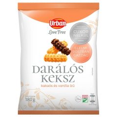   URBAN Love free Darálós keksz, Kakaós/vaníliás ízű, hozzáadott cukor nélkül, 180g